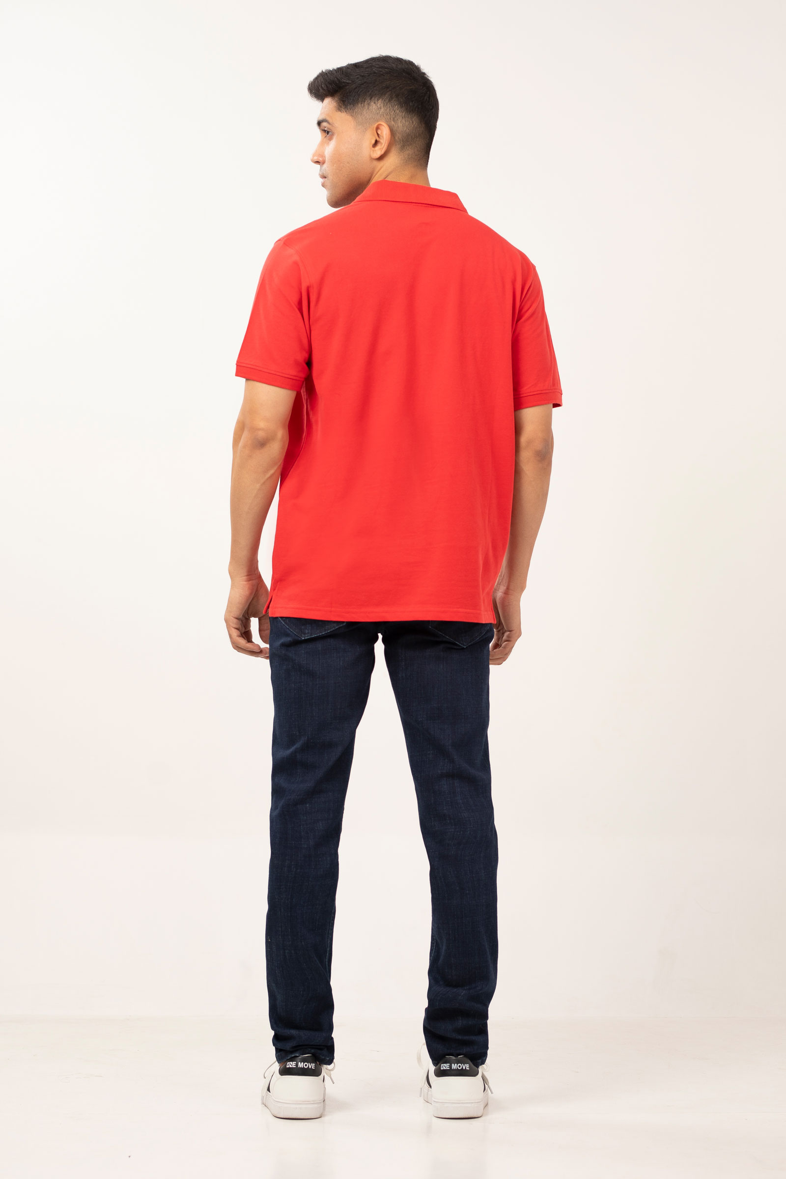 Firebrick Red Polo | Solid