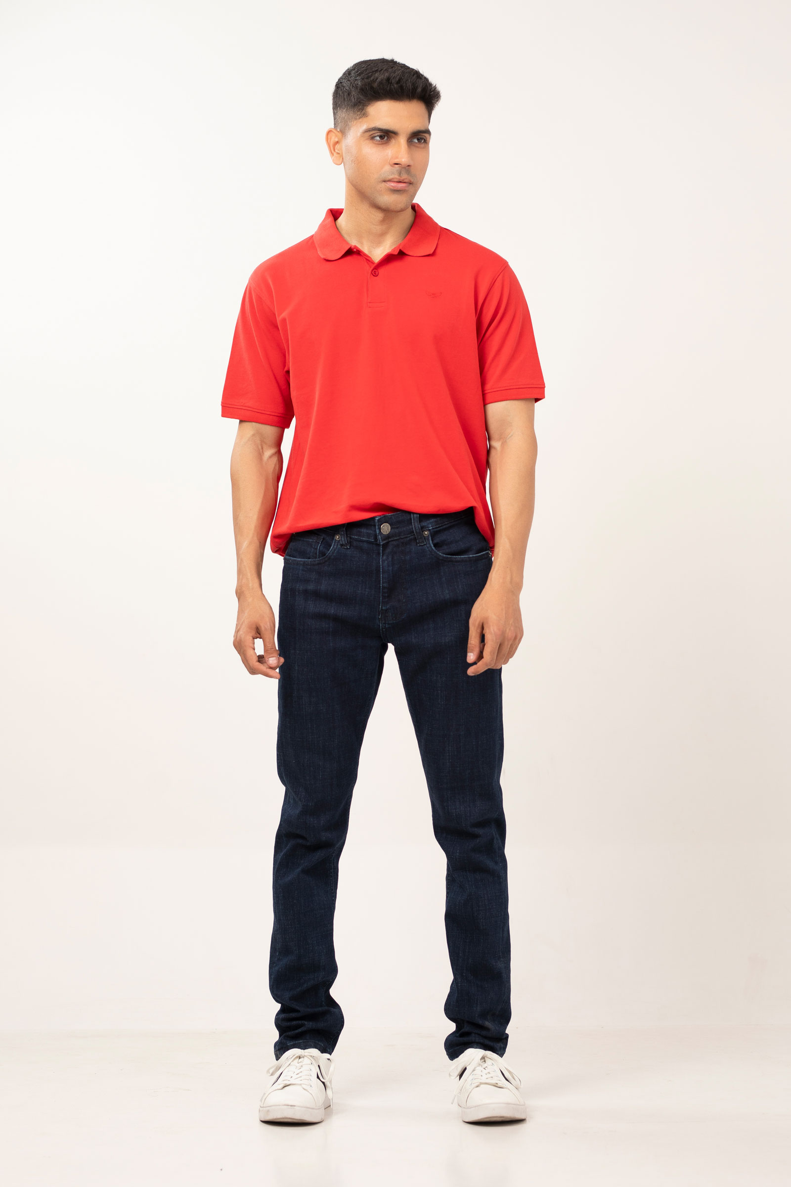Firebrick Red Polo | Solid