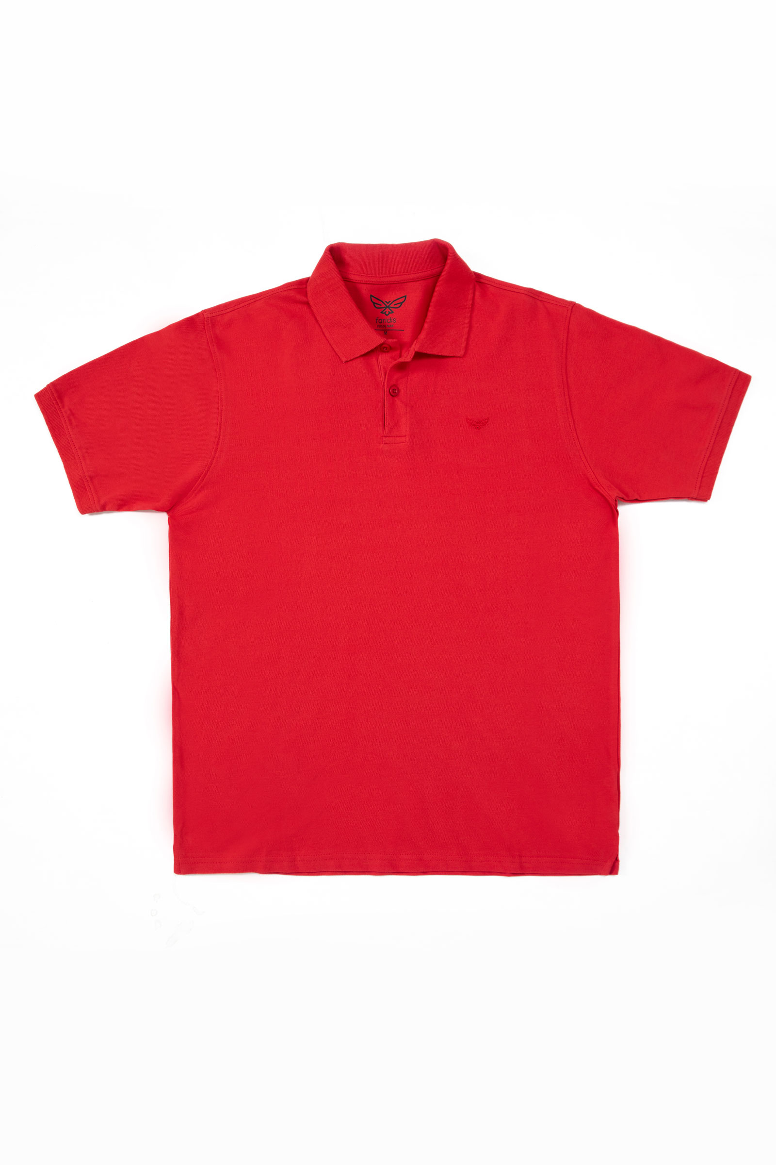 Firebrick Red Polo | Solid