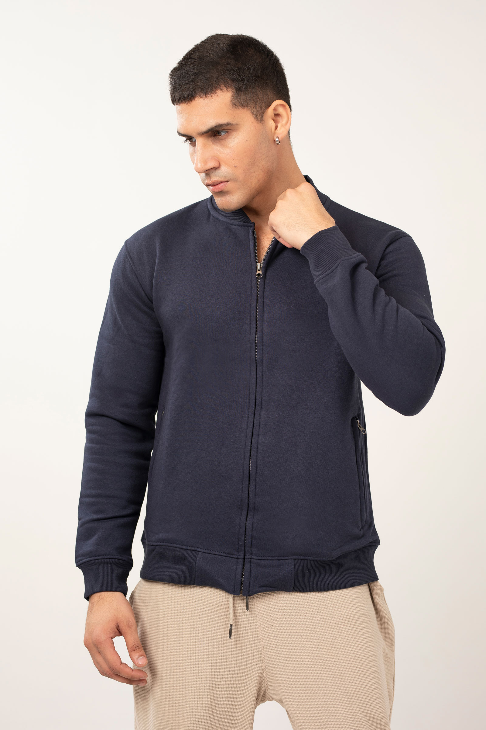 Loop Back Fleece Bomber Jacket