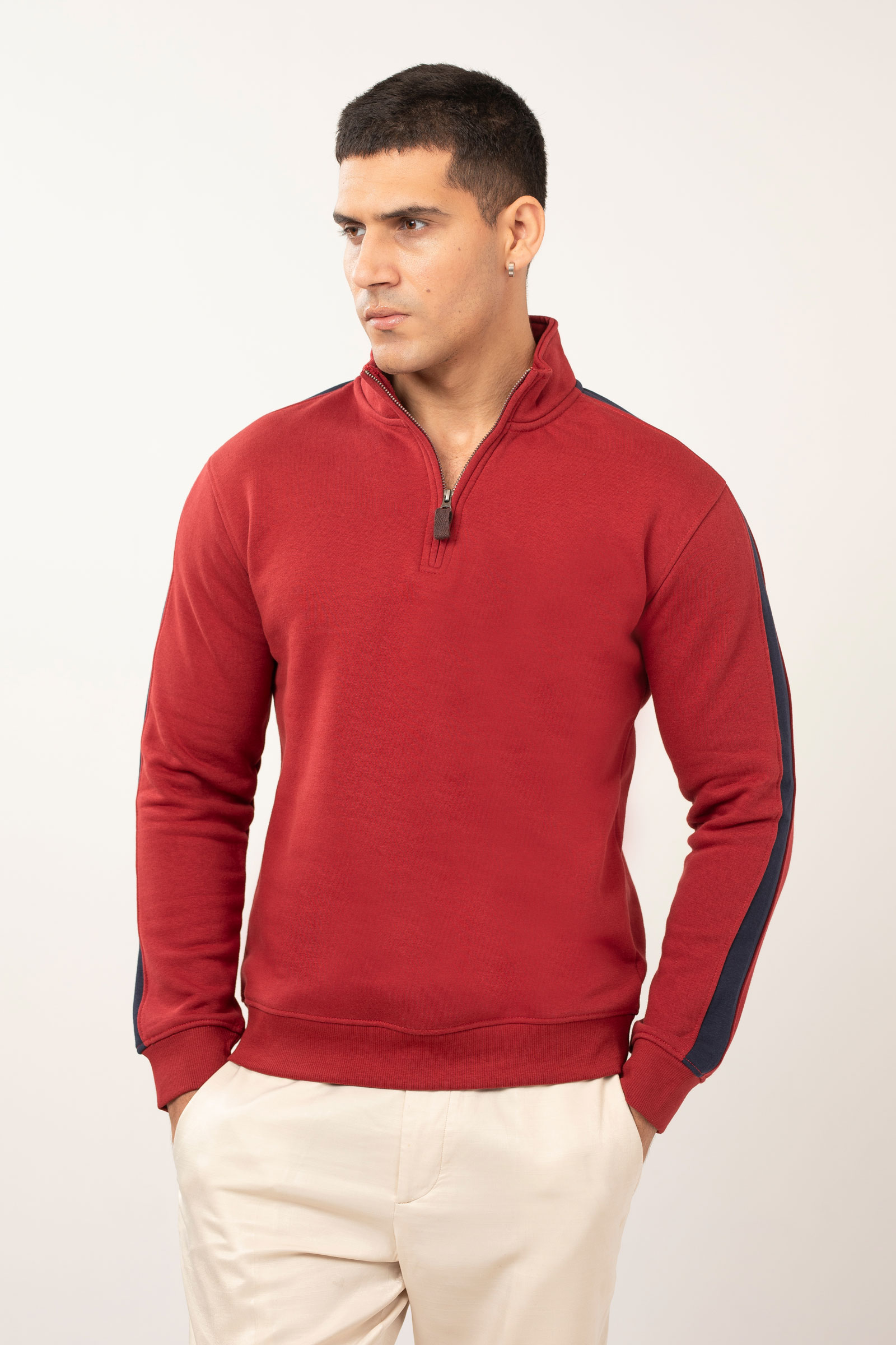 Loop Back Fleece Quarter Zip Pull Over