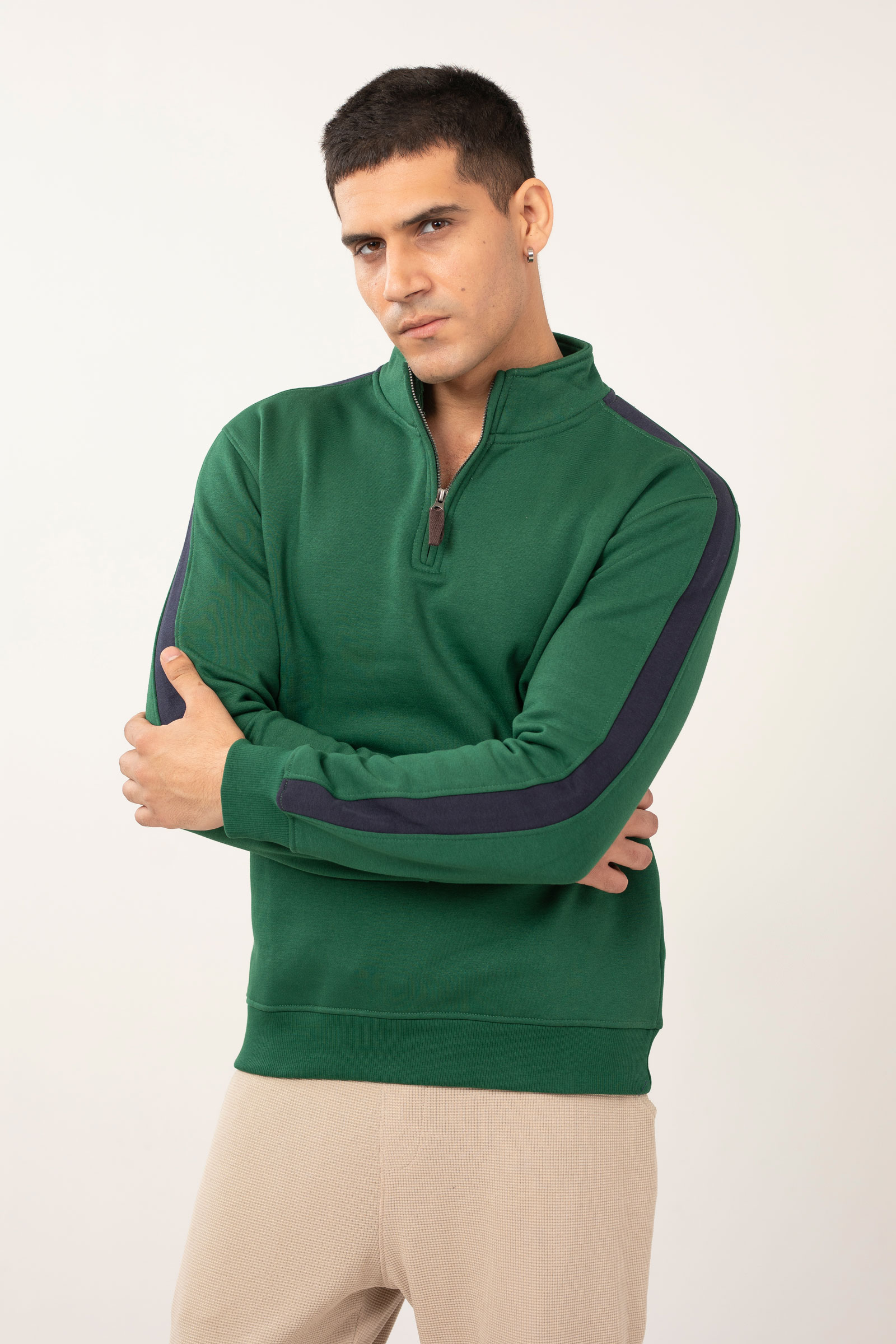 Loop Back Fleece Quarter Zip Pull Over