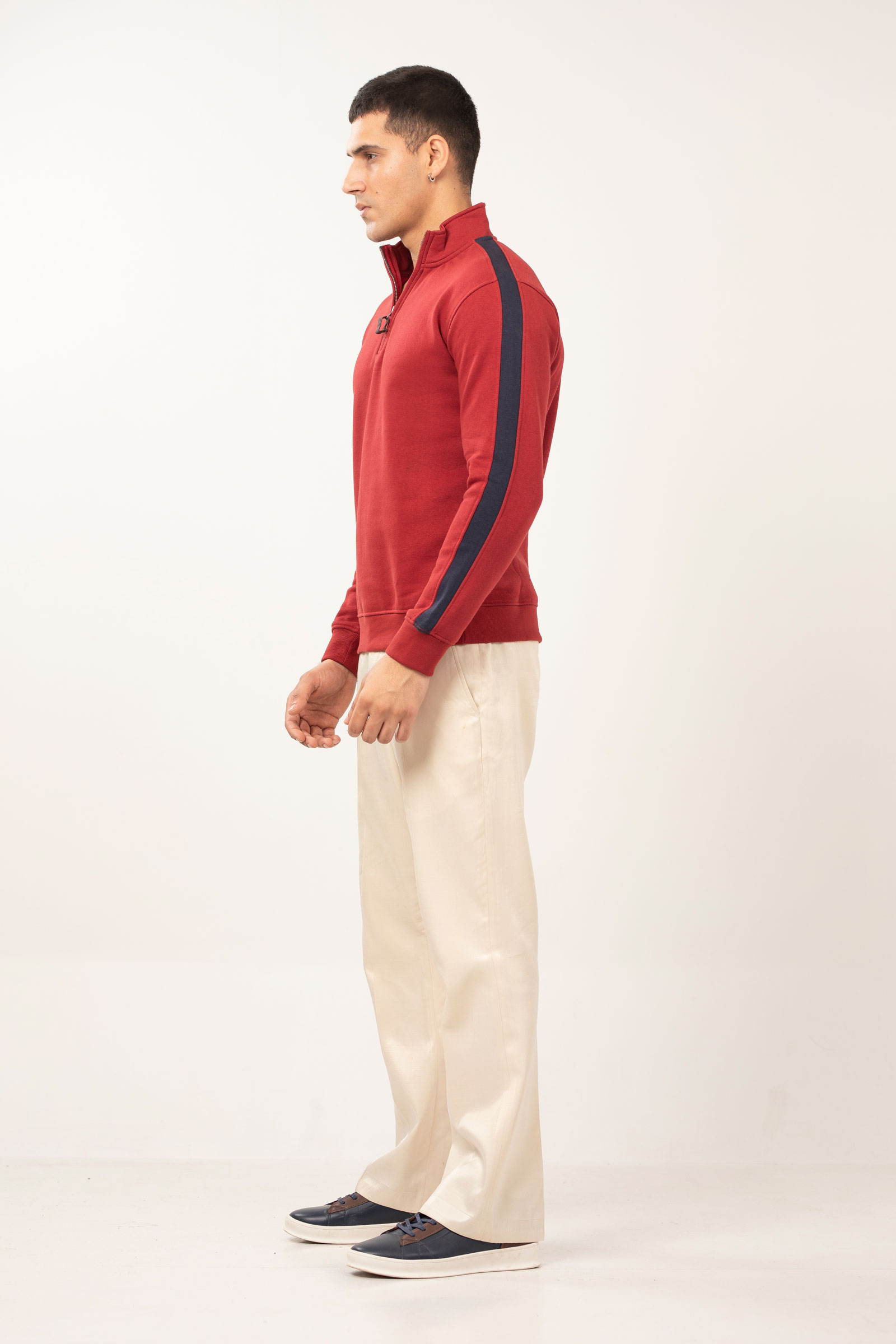 Loop Back Fleece Quarter Zip Pull Over