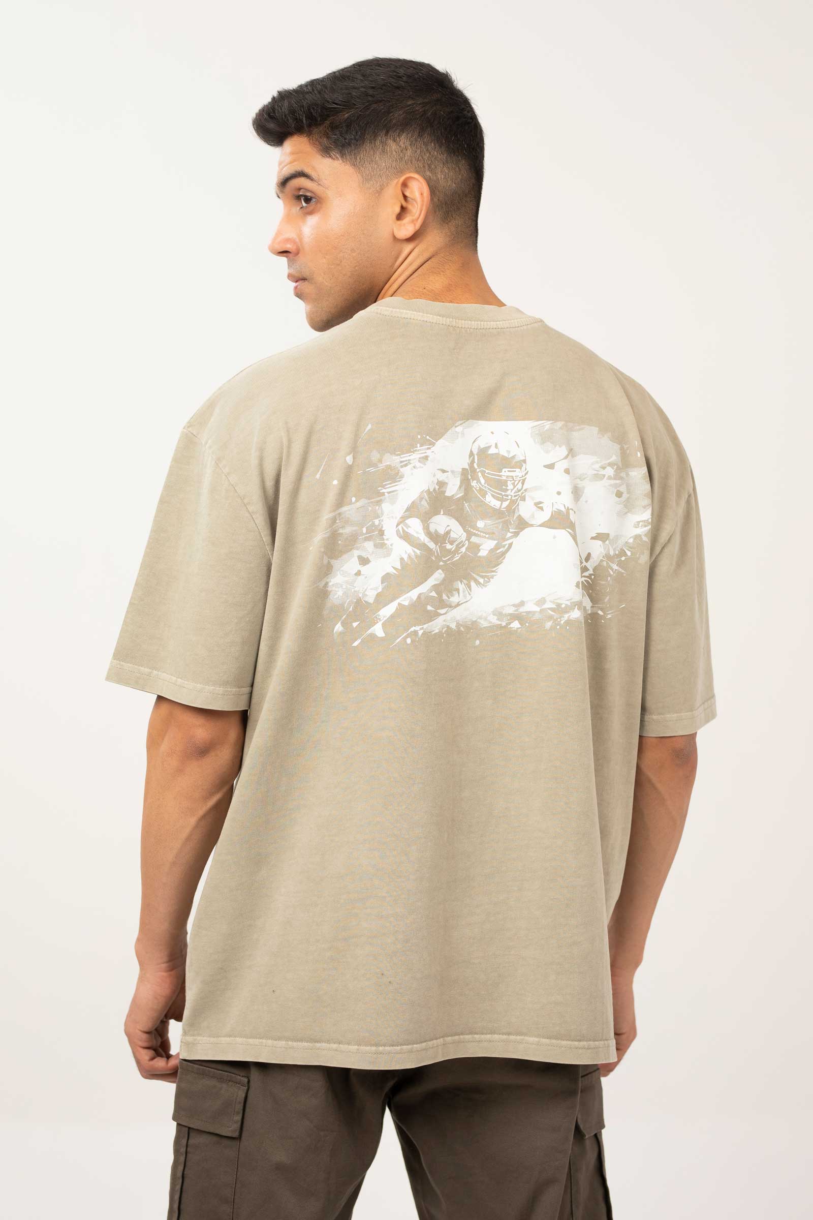 Oil Washed Tee | Olive