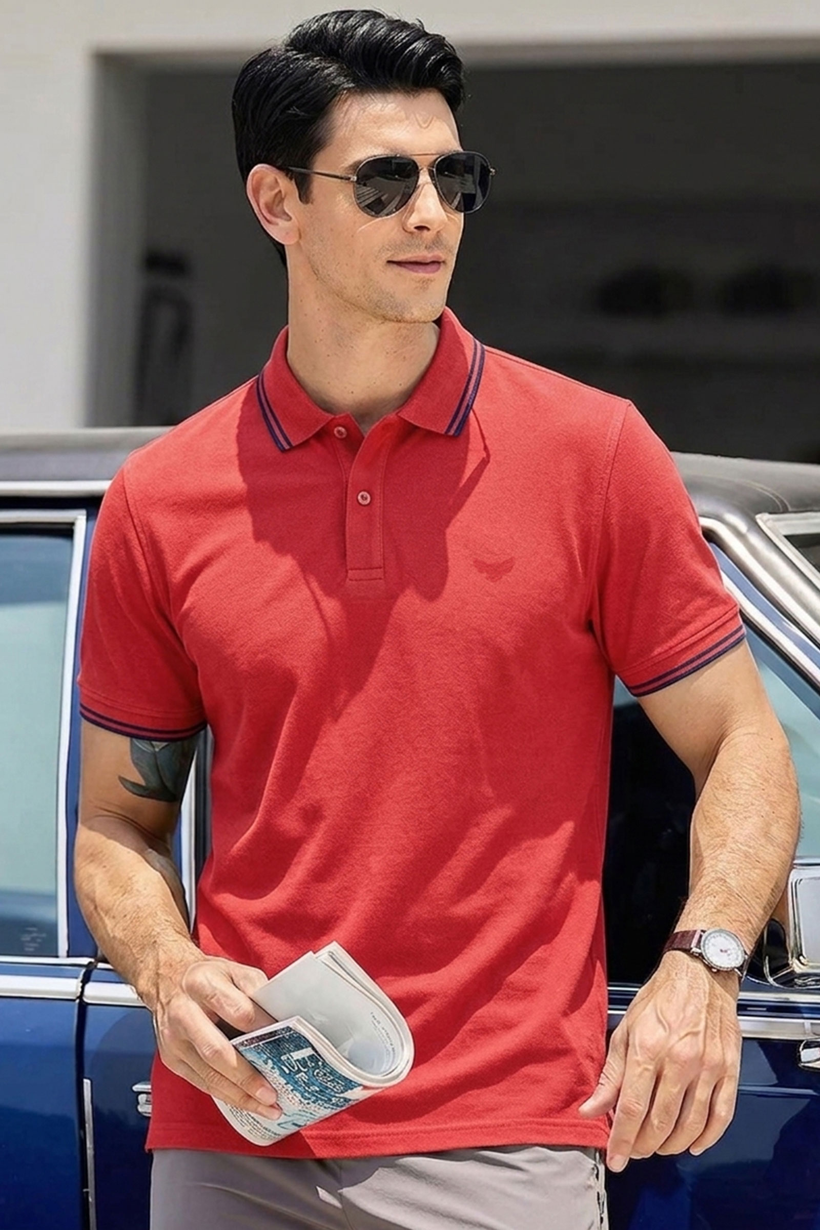 Firebrick Red Polo | Tipping